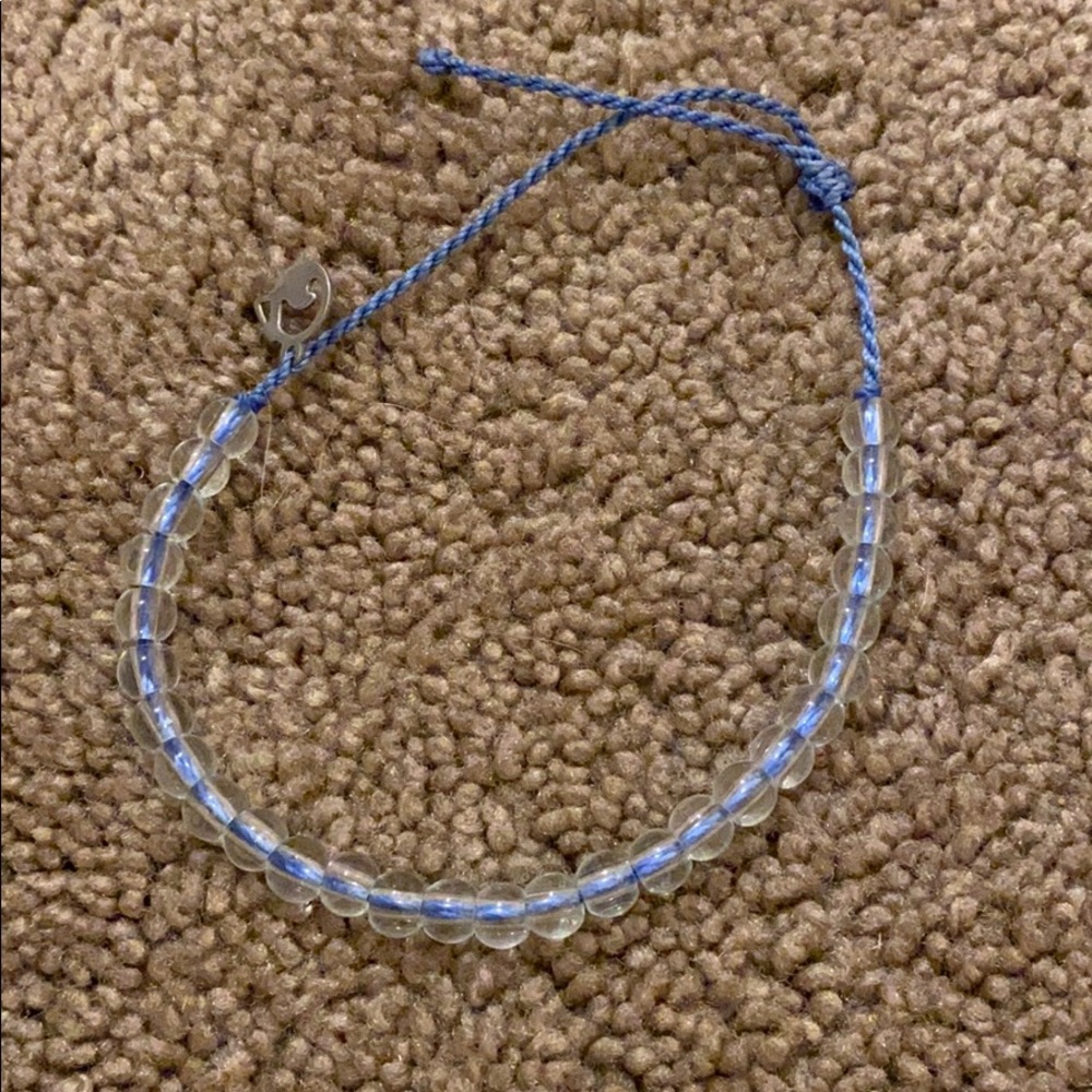 blue ocean bracelet with clear beads